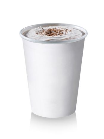 Bicchieri asporto per caffè e bevande calde monouso biodegradabile e compostabile in cartoncino laminato con biopolimero Bianco