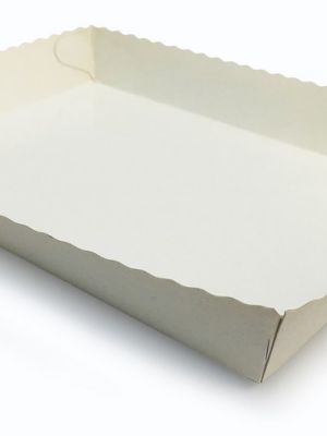 Vassoio in cartoncino-riciclato patinato accoppiato con film in polipropilene