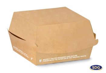 Porta hamburger o panino monouso per servizio take away delivery in cartoncino riciclabile AVANA T.U.
