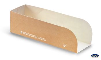 Porta Hot-Dog monouso in cartoncino riciclabile biodegradabile e compostabile